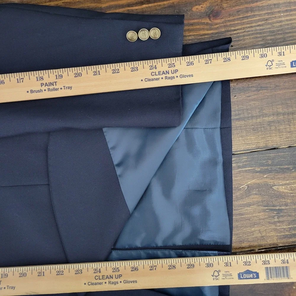 Dockers Men's Sport Coat Blazer Two Button‎ Deep Navy Polyester Wool 46R